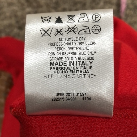 Stella McCartney Draped Back Dress Size IT 38 US 4 Red - Picture 11 of 12